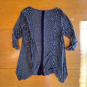 Soft Surroundings 1X grey black, soft stretchy knit long tunic top